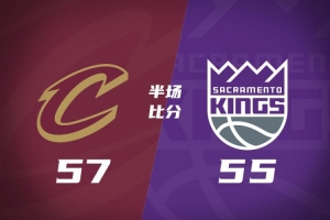 半场-骑士57-55国王 哈登3分4助 阿伦吃爽了17+8 威少13分3板4助