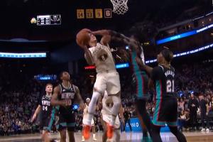 神奇逆转！桑托斯补篮准绝杀助队11-0收比赛！灰熊最后4分17秒0分