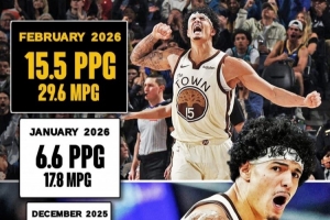 蜕变！桑托斯去年10月场均仅得1.6分 2月至今场均能砍下15.5分