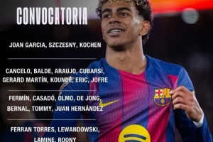 每体透露巴萨国王杯出征名单：亚马尔领衔，拉菲、拉什福德缺席