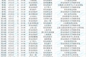 青岛西海岸2026赛季中超赛程：首轮客战浙江，次轮客战海港