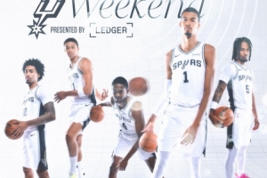 刚好一套阵容！马刺官推晒队内五名球员参加全明星周末海报