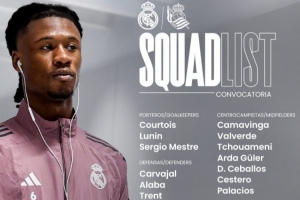 皇马公布对阵皇家社会大名单：姆巴佩领衔锋线，罗德里戈缺席