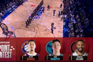 宝刀未老！一场比赛没打的利拉德三分大赛首轮拿下27分晋级决赛