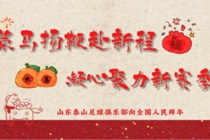 山东泰山足球俱乐部给您拜年啦！祝大家马年大吉，万事顺意！