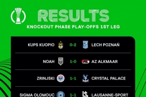 欧协联附加赛首回合：佛罗伦萨取胜，水晶宫战平，阿尔克马尔落败