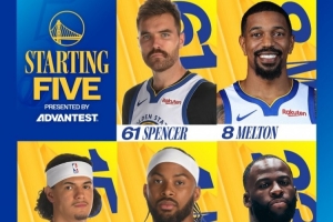 波津替补！勇士vs凯尔特人首发：斯潘塞/梅尔顿/桑托斯/穆迪/追梦