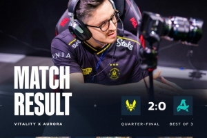 没悬念！Zywoo&火仔纯纯炸鱼 小蜜蜂横扫Aurora晋级PGL四强