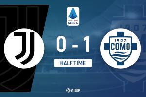 半场-尤文0-1科莫 迪格雷戈里奥失误致丢球+险送礼奥蓬达失单刀