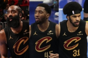 恐怖！哈登和米切尔&阿伦同场时 骑士进攻效率134.4&净效率+15.5