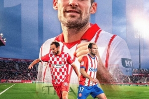 布林德迎赫罗纳生涯100次出场里程碑，为球队贡献3球5助攻