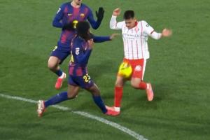 官方承认误判！赫罗纳vs巴萨第二球对孔德犯规在先 VAR官员将受罚