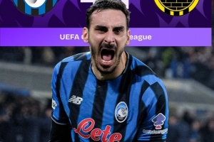 首回合至少落后两球次回合逆转，亚特兰大成欧冠淘汰赛意甲第3队