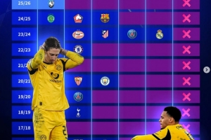 多特近10年欧冠战绩：23/24赛季决赛不敌皇马，本赛季止步附加赛