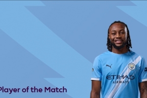 打进全场唯一进球！塞梅尼奥当选利兹联0-1曼城的全场最佳球员