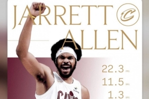 贾勒特·阿伦二月场均22.3分11.5板&命中率74% 米切尔：月最佳