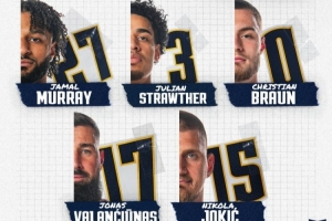 双塔！掘金新首发：瓦兰+约基奇+穆雷+布劳恩+斯特劳瑟