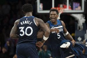 凶相毕露！四连胜助力森林狼狂奔紧咬火箭！1个胜场领先掘金！