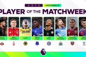 英超第29轮最佳候选：若昂·佩德罗、拉姆斯代尔、亚当·沃顿在列