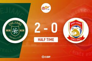 半场-浙江2-0青岛西海岸 米特里策传射瓜里拉帕破门王钰栋送助攻