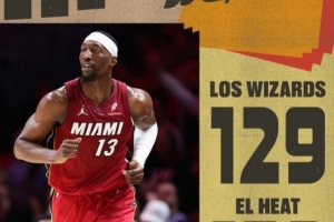 历史纪录的83分！创造多项历史的阿德巴约荣登热火官方赢球海报