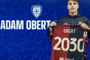 官方：卡利亚里后卫亚当·奥伯特正式续约至2030年