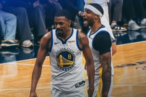 终结5连败！勇士官方发布赢球海报：梅尔顿和小佩顿当选封面人物