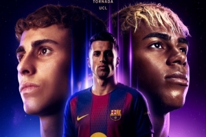 巴萨vs纽卡次回合海报：亚马尔、费尔明、坎塞洛、丹·伯恩出镜