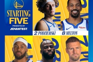 勇士VS独行侠首发：波杰姆斯基、梅尔顿、穆迪、追梦、波尔津吉斯